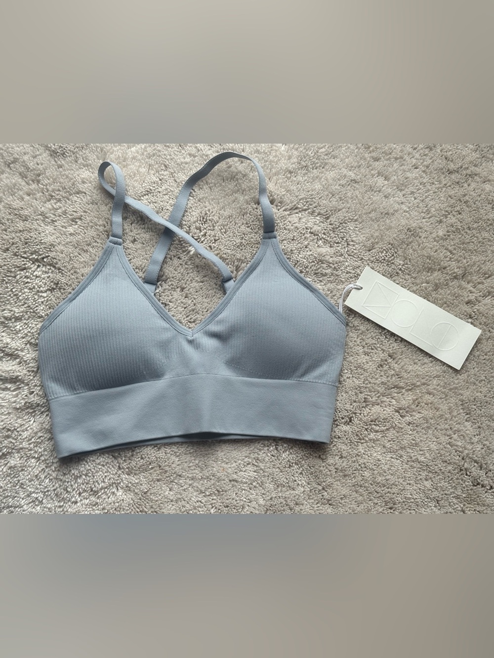 H&M MOVE yoga  Light Blue Cross-Back Seamless Bralette